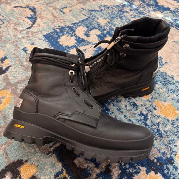 C2h4 Boson Leather Ankle Zipper Boots Black Sz 9.5 / 43 main image 8